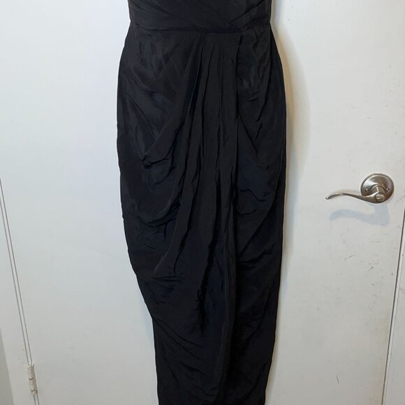 ZIMMERMANN Silk Tuck Dress Blck Maxi Halter Drape  Size 1 (6 Womens) - Picture 6 of 13